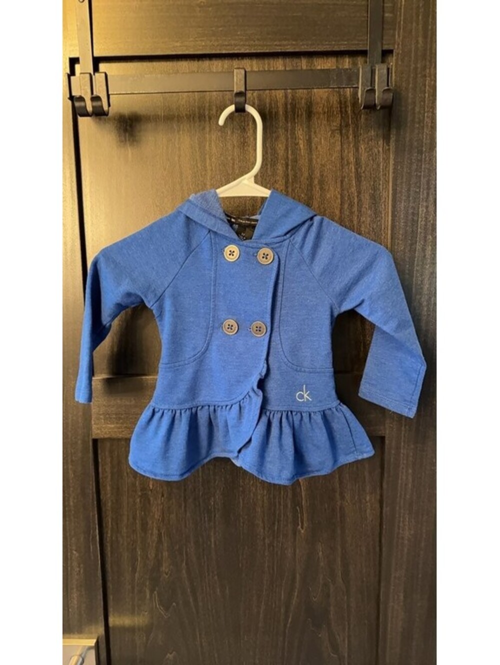 Calvin Klein Kids Blue Double-Breasted Hoodie Jacket 0166